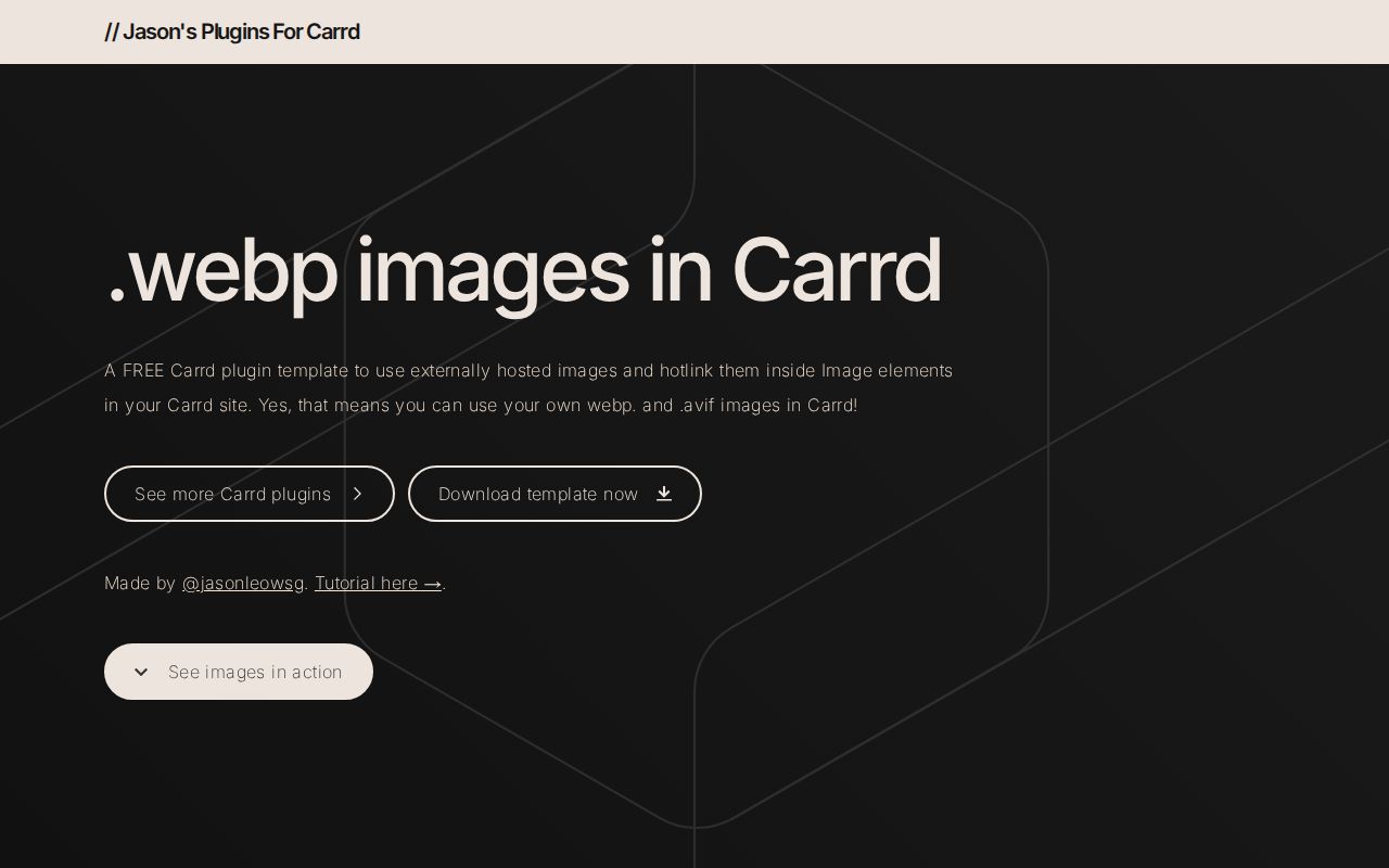 Made a free plugin to use webp images in Carrd.com sites